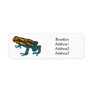 Poison dart frog cartoon illustration  label