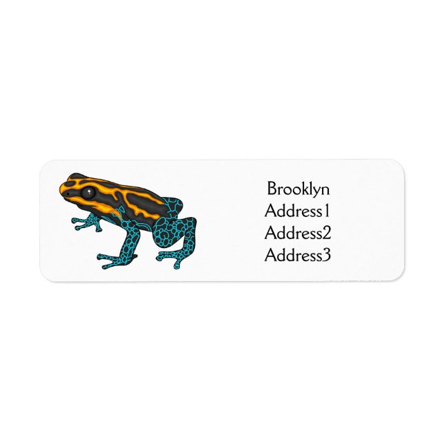 Poison dart frog cartoon illustration  label (Front)