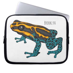 Poison dart frog cartoon illustration  laptop sleeve