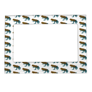Poison dart frog cartoon illustration magnetic frame