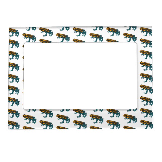 Poison dart frog cartoon illustration magnetic frame (Front)