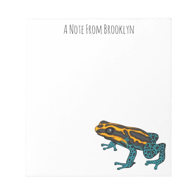 Poison dart frog cartoon illustration  notepad (Front)