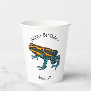 Poison dart frog cartoon illustration paper cups