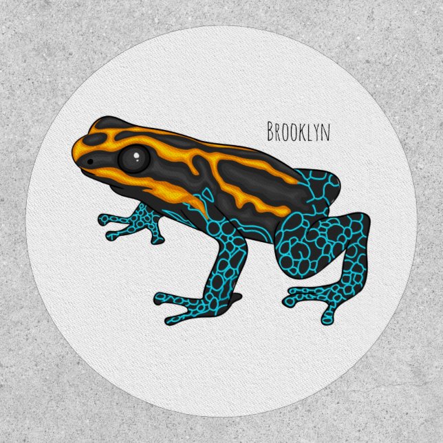 Poison dart frog cartoon illustration  patch (Front)