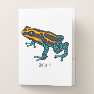 Poison dart frog cartoon illustration pocket folder