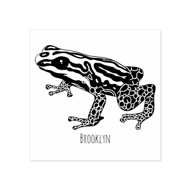 Poison dart frog cartoon illustration  rubber stamp (Imprint)