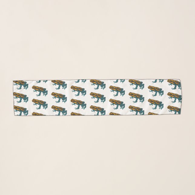 Poison dart frog cartoon illustration scarf (Front (Horizontal))