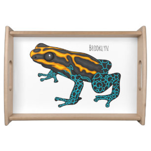 Poison dart frog cartoon illustration serving tray