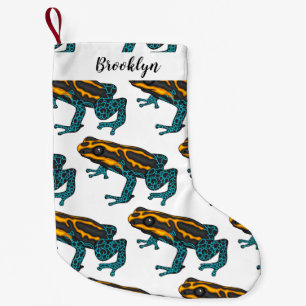 Poison dart frog cartoon illustration small christmas stocking