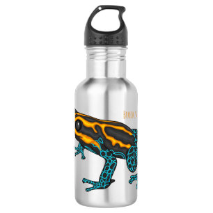 Poison dart frog cartoon illustration  stainless steel water bottle