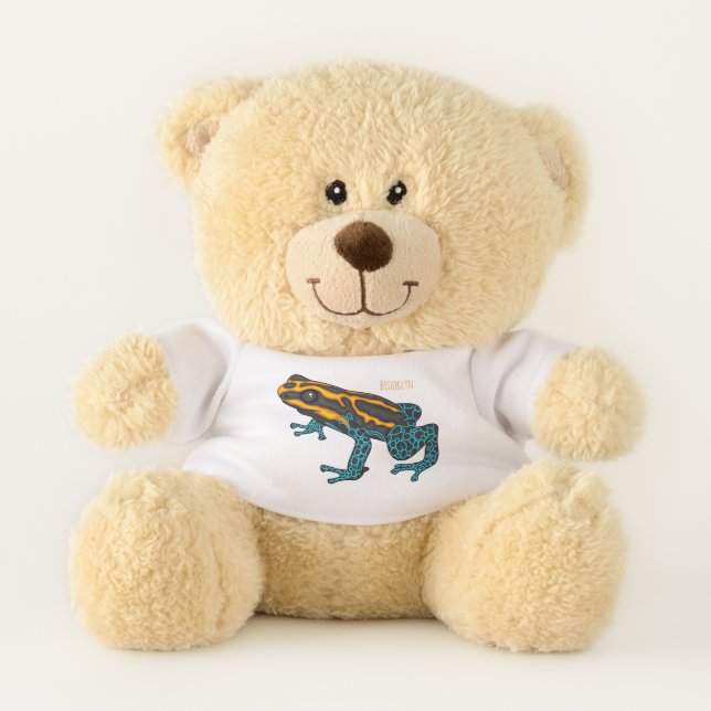 Poison dart frog cartoon illustration  teddy bear (Front)