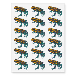 Poison dart frog cartoon illustration temporary tattoos