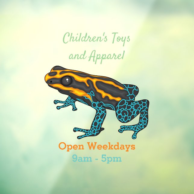 Poison dart frog cartoon illustration  window cling (Sheet 3)