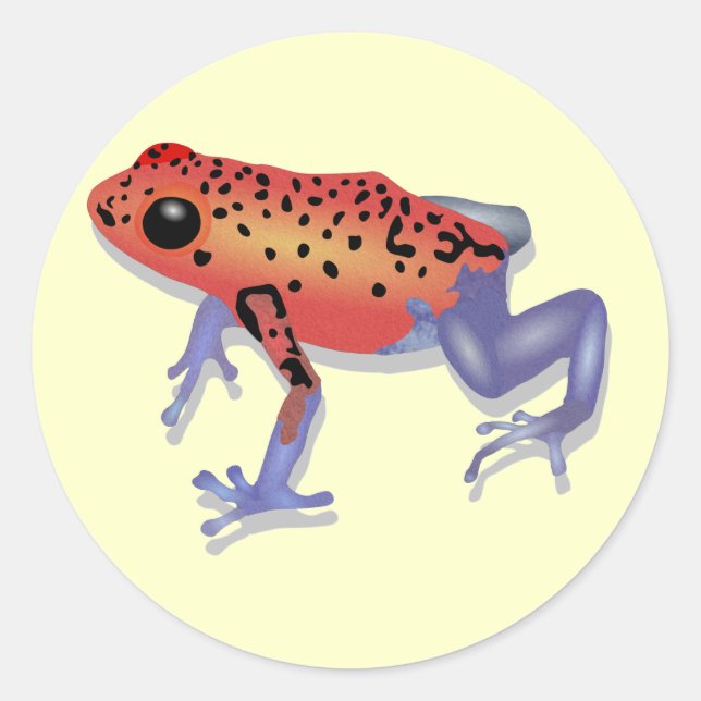 Poison Dart Frog Classic Round Sticker (Front)
