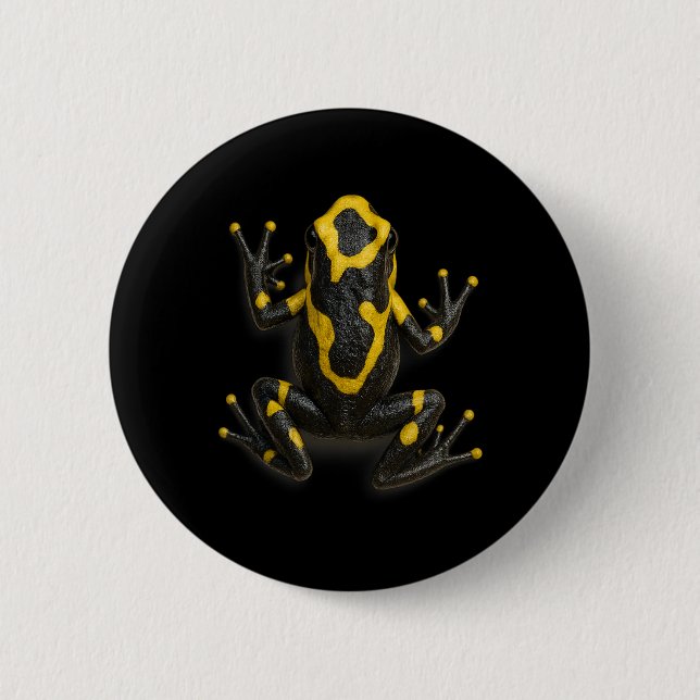 Poison Dart Frog Climbing Design Realistic Jungle  Button (Front)