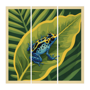 Poison Dart Frog Rainforest Triptych
