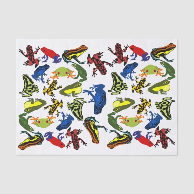 Poison Dart Frogs, kids Amphibian Tree Bullfrog Tissue Paper (Front)