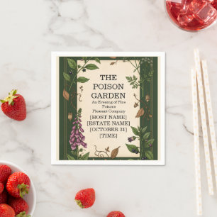 Poison Garden Halloween Invitation Dark Botanic Napkins