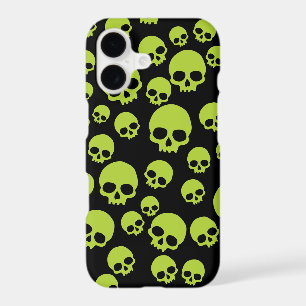Poison Green Random Skulls Pattern iPhone 17 Case