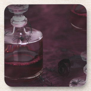 poison halloween beverage coaster
