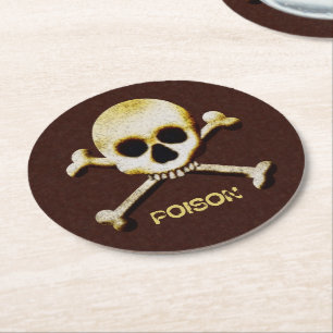 Poison Halloween Party Food Round Paper Coaster