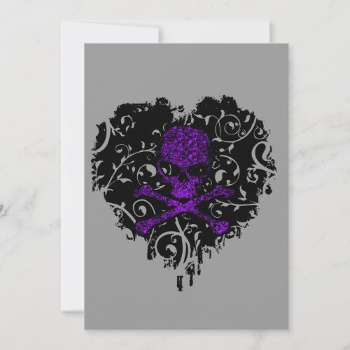 Poison Heart Skull Gothic Bridal Shower Invites