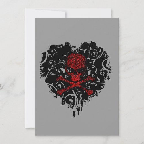 Poison Heart Skull Gothic Bridal Shower Custom Invites