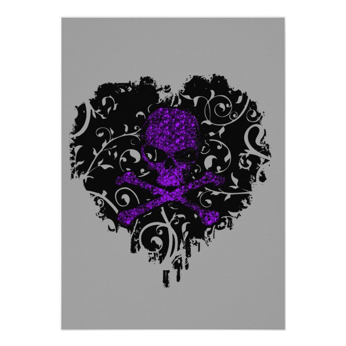 Poison Heart Skull Gothic Bridal Shower Invites