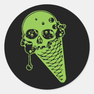 Poison Ice Cream Cone Classic Round Sticker
