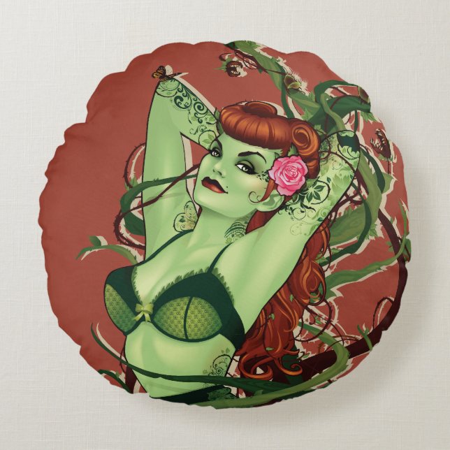 Poison Ivy Bombshell Round Pillow (Front)