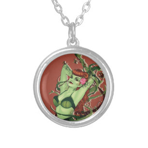 Poison Ivy Bombshell Silver Plated Necklace
