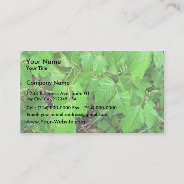 Poison ivy business card (Front)