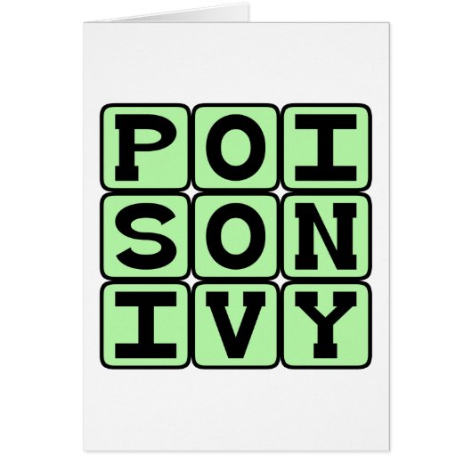 Poison Ivy, Itchy Plant Cards (Front)