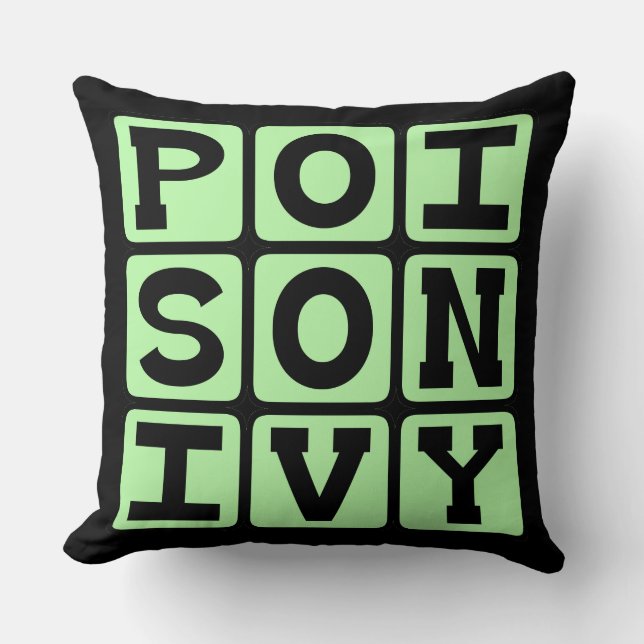 Poison Ivy, Itchy Plant Throw Pillow (Front)