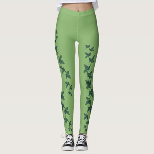 Poison Ivy Leaf leggings  Lime Green leggings