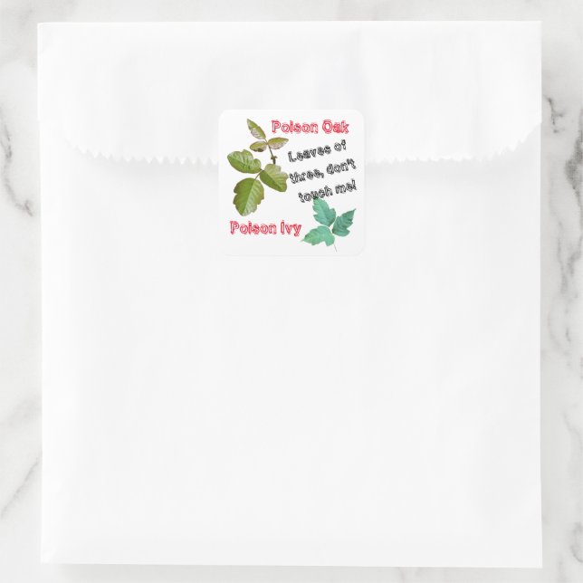 Poison Ivy, Poison Oak, Warning stickers for plant (Bag)