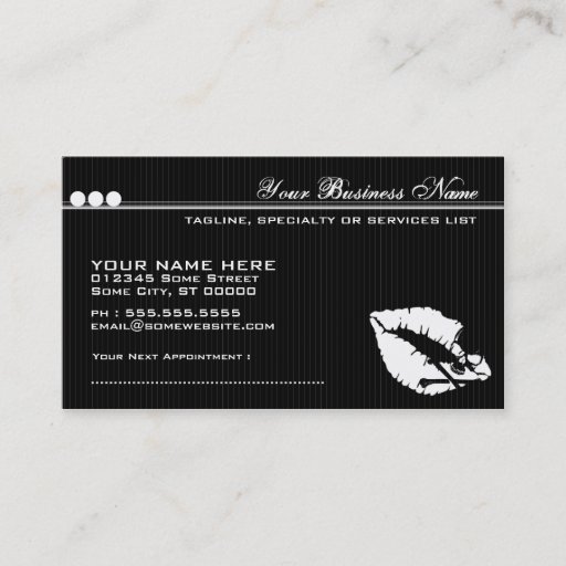 Customizable poison lips business cards