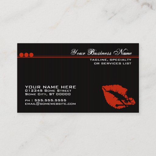 Customizable poison lips business card templates