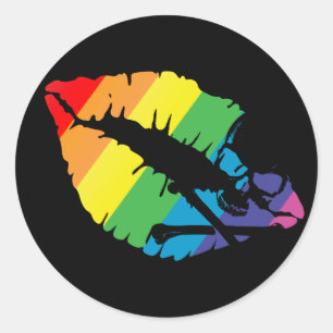 poison lips classic round sticker