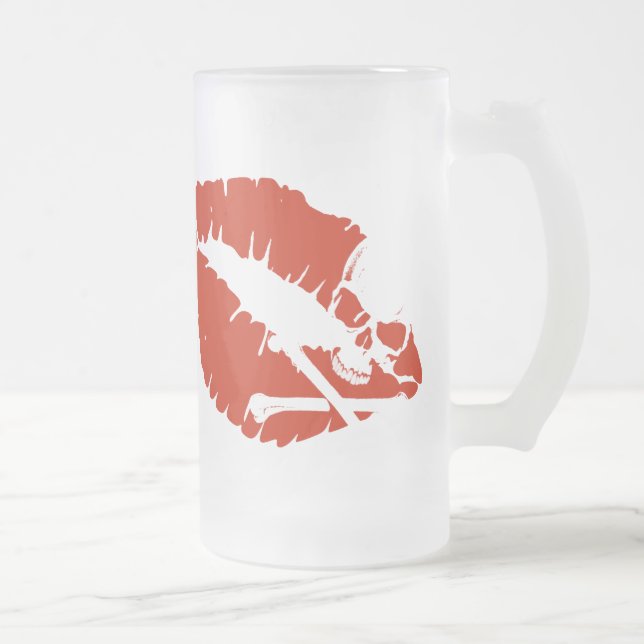 poison lips frosted glass beer mug (Right)