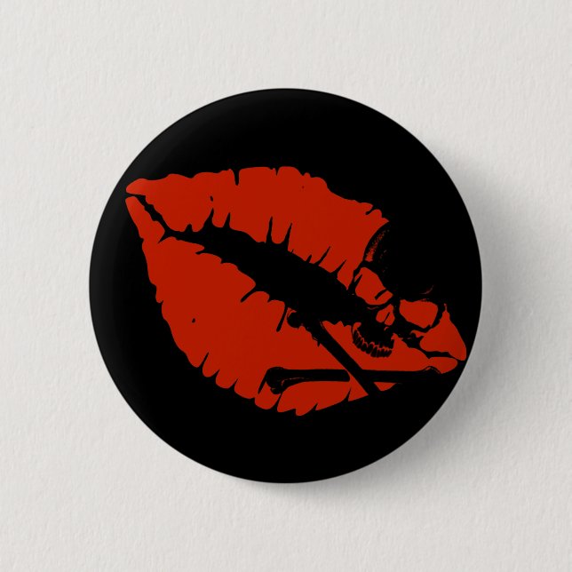 poison lips pinback button (Front)
