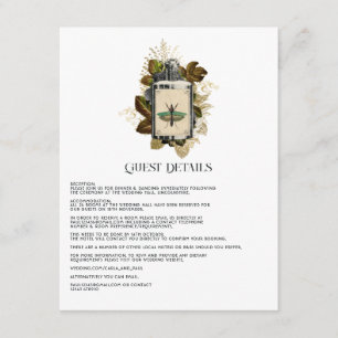 Poison Lotion Halloween Gothic Guest Details Enclosure Card
