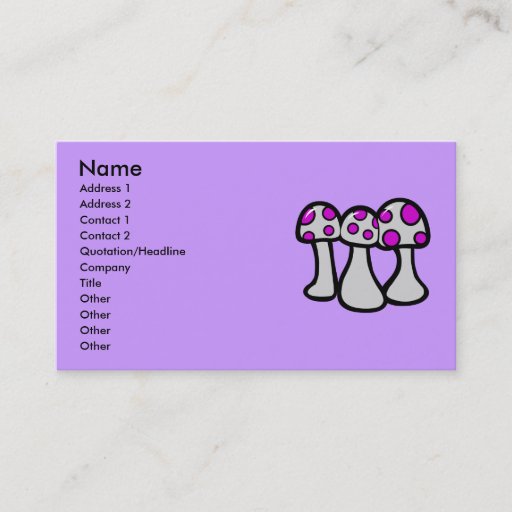 Customizable Poison Mushroom Business Cards