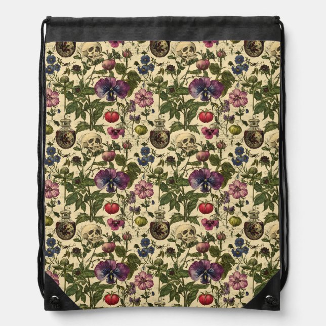 Poison Petals Drawstring Bag (Front)