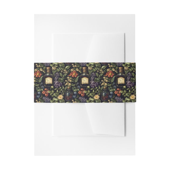 Poison Petals Invitation Belly Band (Front Example)