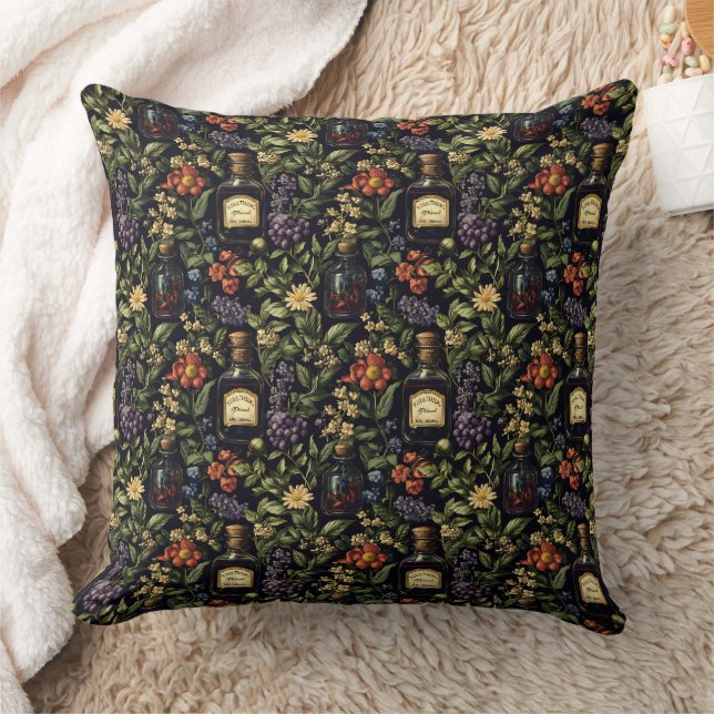 Poison Petals Throw Pillow (Blanket)