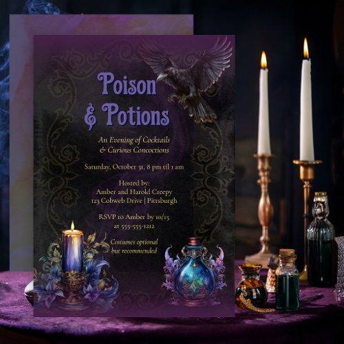 Poison & Potions Halloween Cocktail Party Invitation