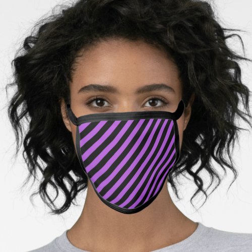 Poison Purple and Black Stripes Facemask Face Mask