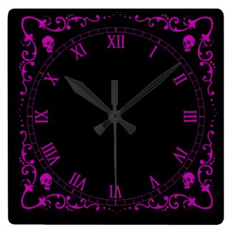 Poison Purple Halloween Magic Border with Skulls