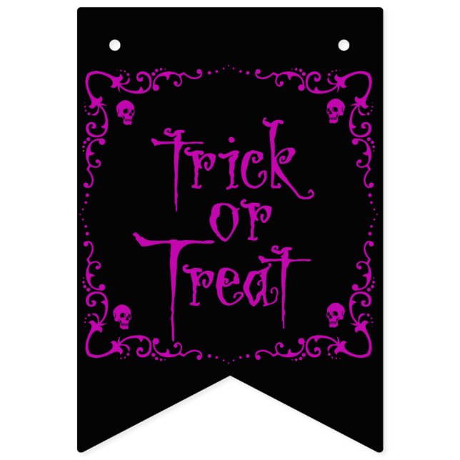Poison Purple Trick or Treat Bunting Flags (First Flag)